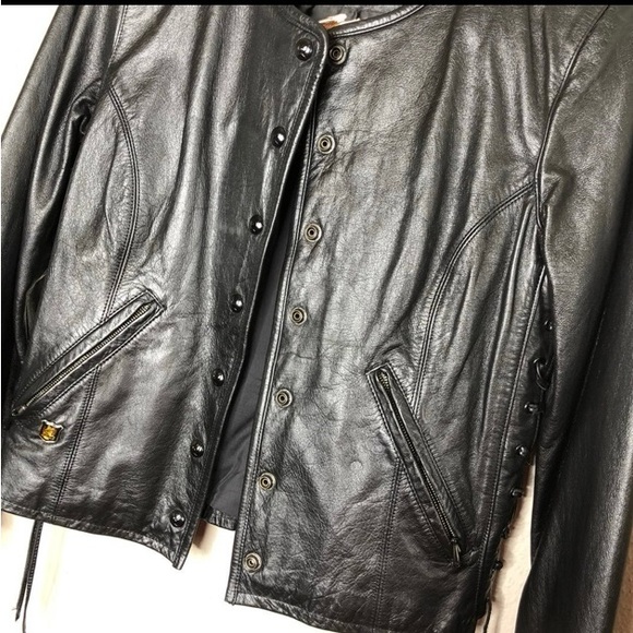 Women’s Harley Davidson Leather Jacket with Corset Side Lacing XS - Picture 3 of 6